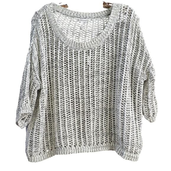 BCBG White With Black Sweater Open Knit style XS soft classic - Picture 1 of 5